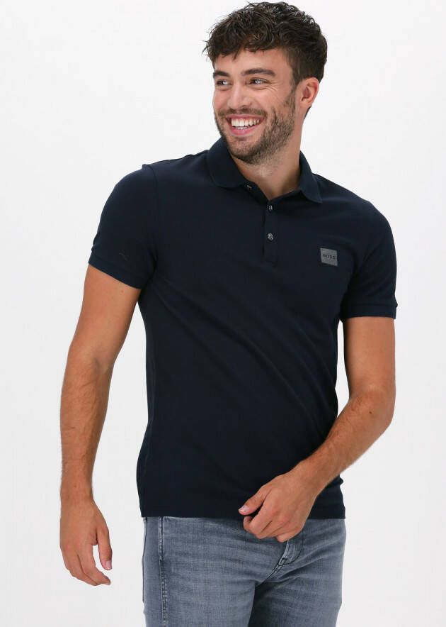 BOSS Casual fijngebreide polo Passenger dark blue