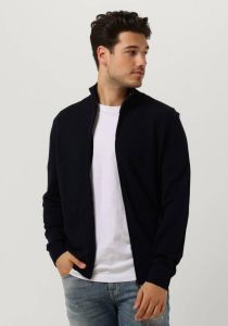 Hugo Boss vest opstaande kraag donkerblauw rits effen merinowol