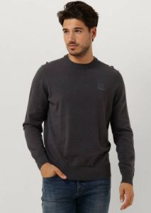 Hugo Boss Grijze Gebreide Trui met Ronde Hals Grijs Heren