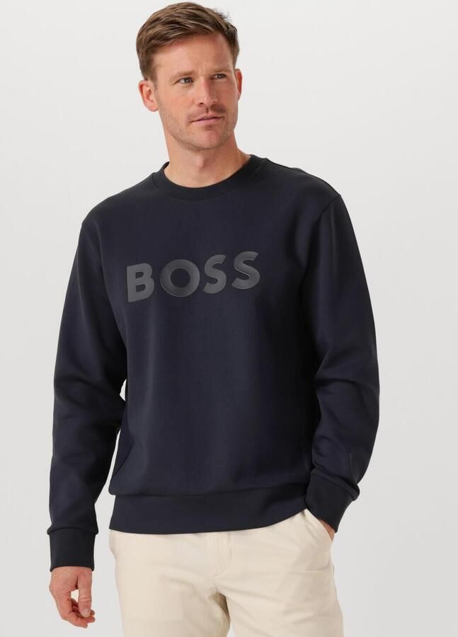 Hugo Boss Blauwe Crew Neck Sweater met Bedrukt Logo Blue Heren - Foto 4