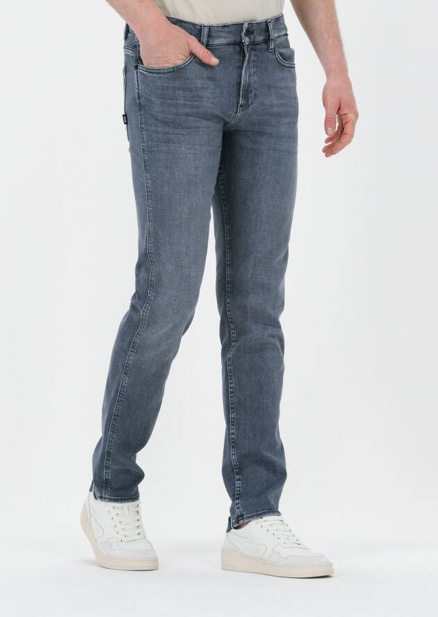 Hugo Boss Premium Slim Fit Jeans met Regular-Rise Taille Grijs Heren