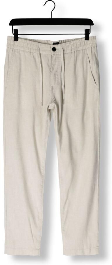 Boss Orange Straight fit linnen broek met elastische band model 'Sanderson' - Foto 3