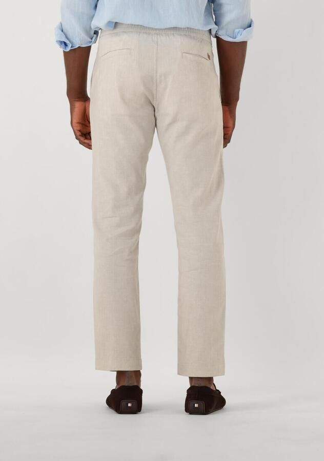 Boss Orange Straight fit linnen broek met elastische band model 'Sanderson'