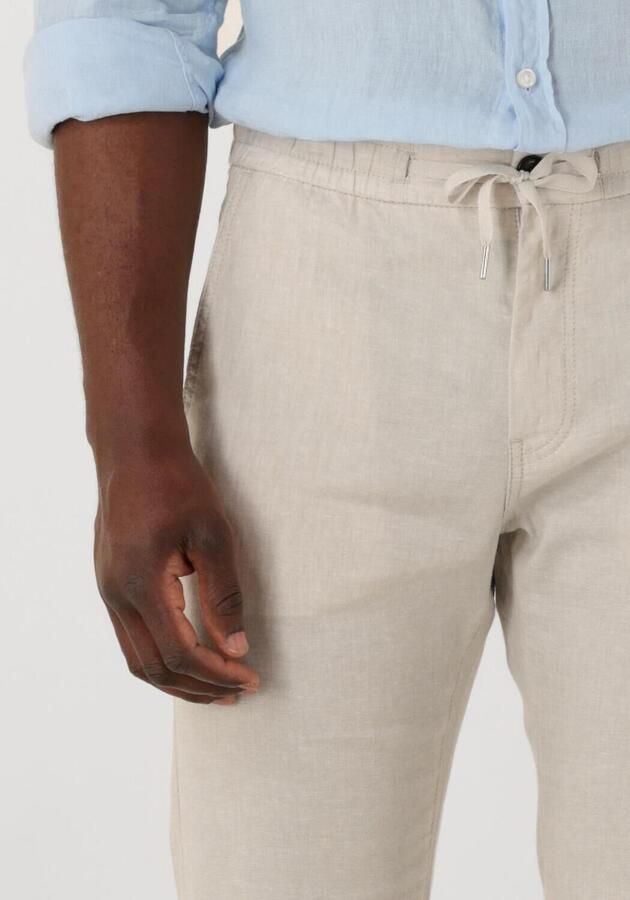 Boss Orange Straight fit linnen broek met elastische band model 'Sanderson' - Foto 2