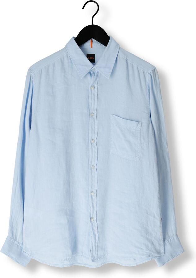 Boss Orange Regular fit linnen overhemd met borstzak model 'Relegant' - Foto 2