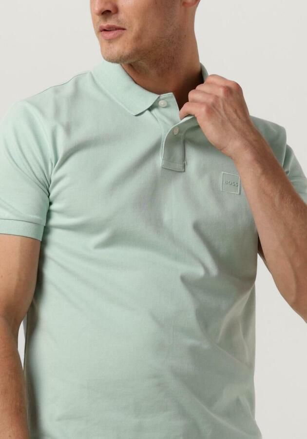 Boss Orange Stijlvolle Mint Polo met Slim Fit en Korte Mouwen Green Heren - Foto 3