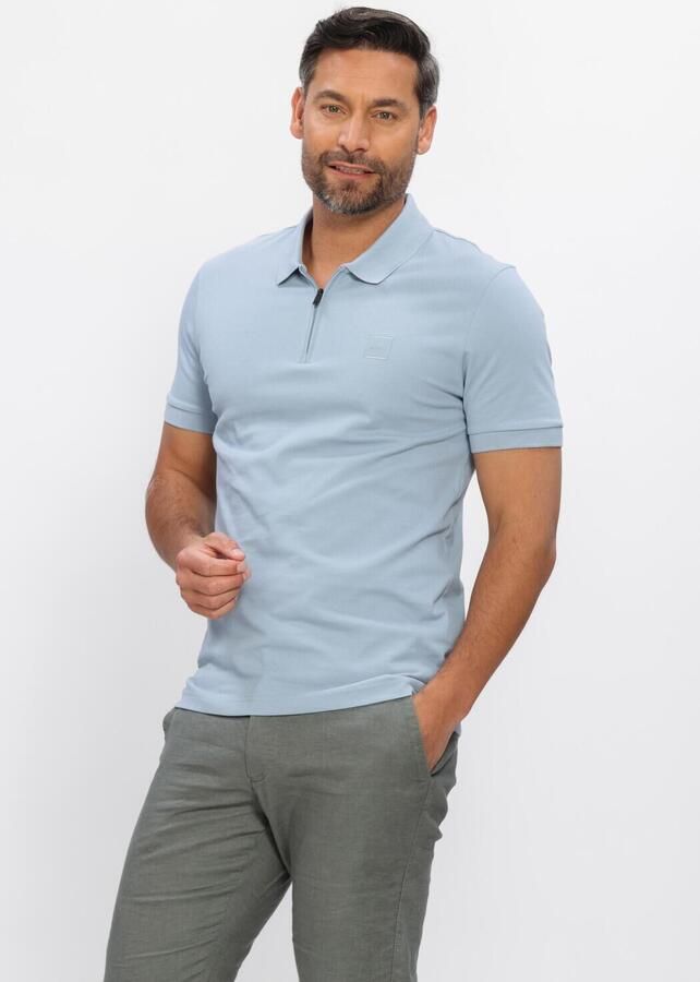 Boss Orange slim fit poloshirt van katoenmix model 'PASSERZIP'
