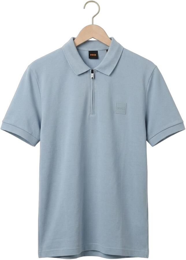 Boss Orange slim fit poloshirt van katoenmix model 'PASSERZIP' - Foto 2