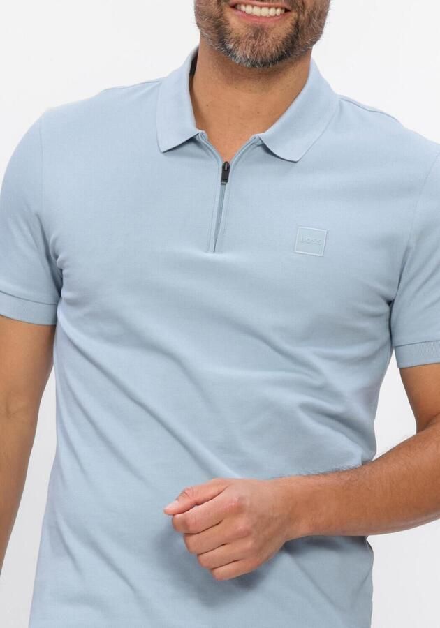 Boss Orange slim fit poloshirt van katoenmix model 'PASSERZIP' - Foto 4