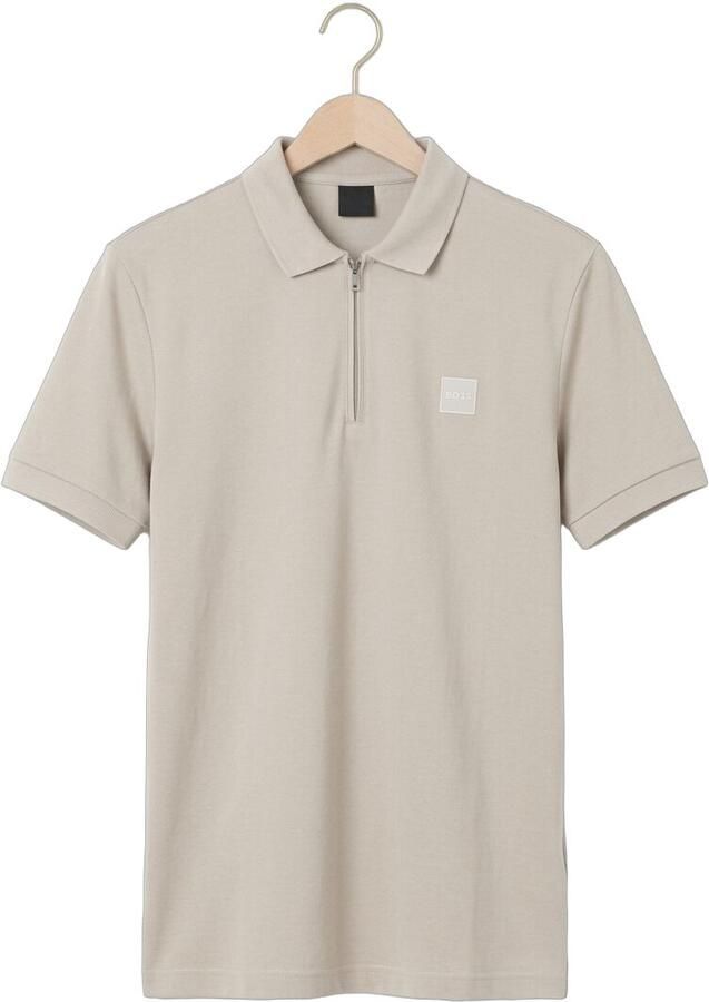 Boss Orange slim fit poloshirt van katoenmix model 'PASSERZIP' - Foto 2