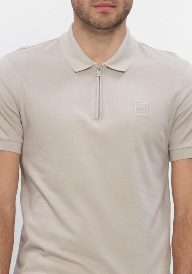 Boss Orange slim fit poloshirt van katoenmix model 'PASSERZIP' - Foto 4