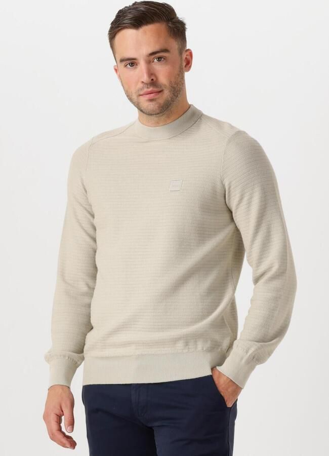 Hugo Boss Luxe Katoen-Kasjmier Crew Neck Sweater Beige Heren - Foto 4