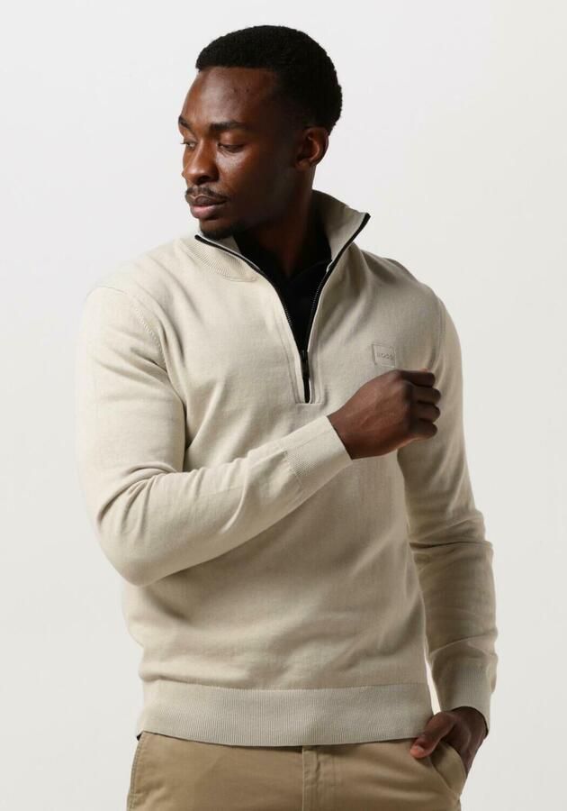 Boss Orange Beige Zip Coltrui met Regular Fit en Zachte Feel Beige Heren - Foto 4