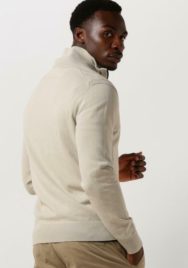 Boss Orange Beige Zip Coltrui met Regular Fit en Zachte Feel Beige Heren