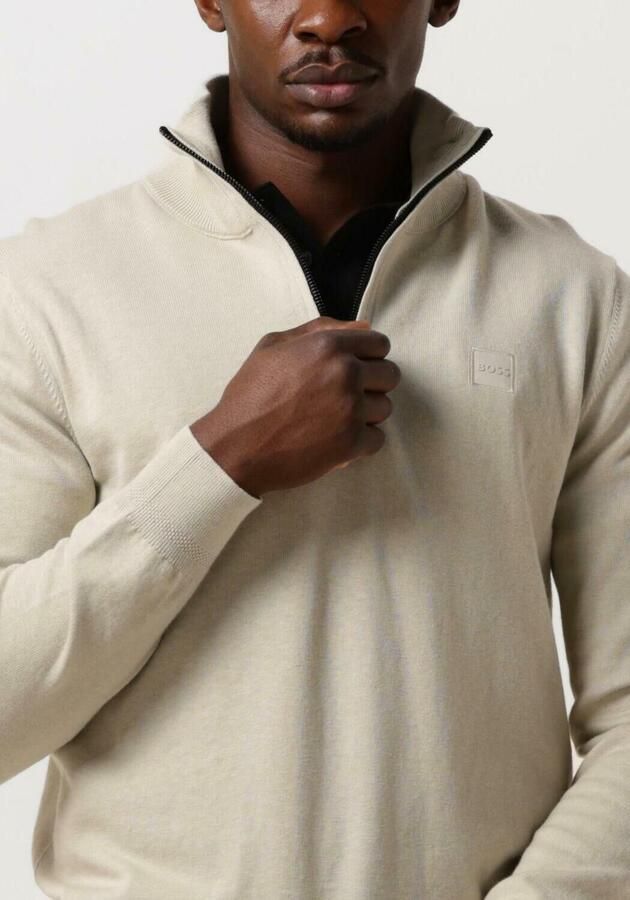 Boss Orange Beige Zip Coltrui met Regular Fit en Zachte Feel Beige Heren - Foto 2