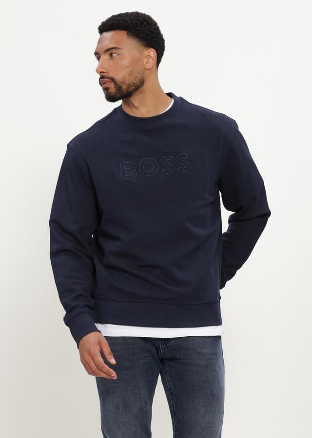 BOSS ORANGE Heren Truien & Vesten We_logo Donkerblauw