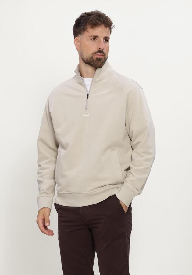 BOSS ORANGE Heren Truien & Vesten Ze Smallzip Beige