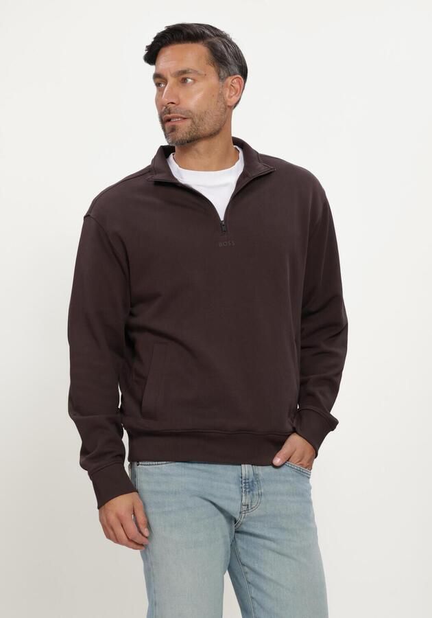 BOSS ORANGE Heren Truien & Vesten Ze Smallzip Bruin