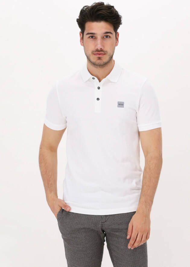 BOSS Casual fijngebreide polo Passenger white