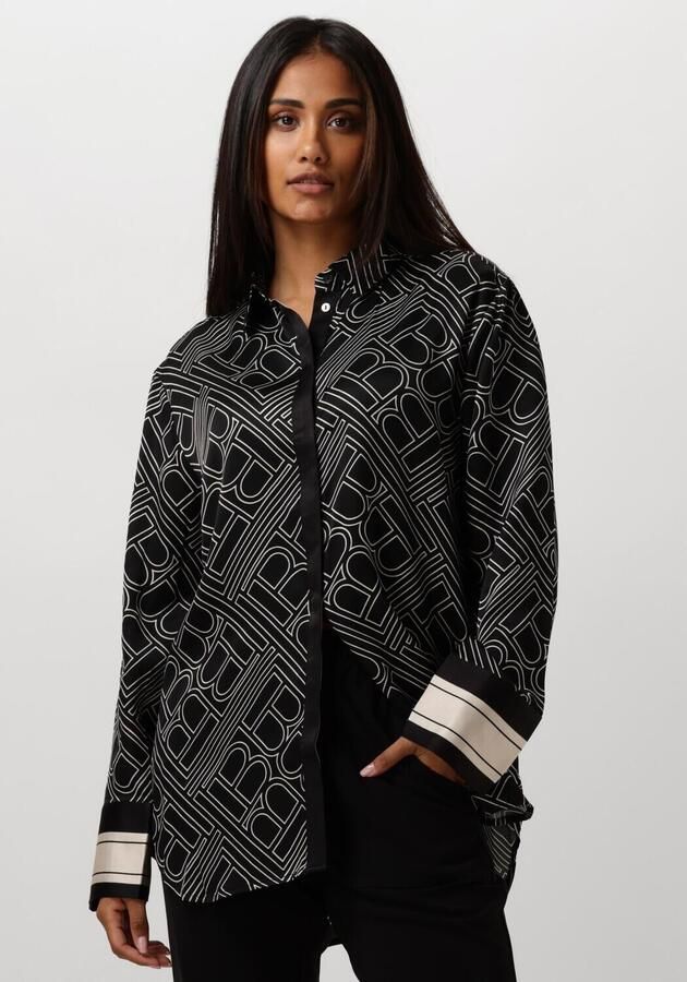 Bruuns Bazaar Overhemd Blouse met Donker Logo Print Black Dames - Foto 4