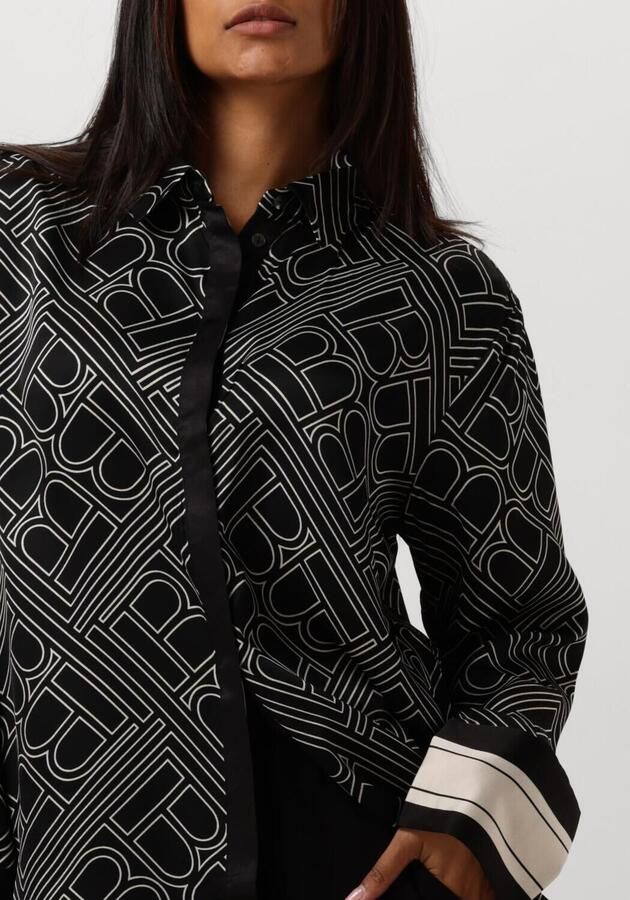 Bruuns Bazaar Overhemd Blouse met Donker Logo Print Black Dames - Foto 3