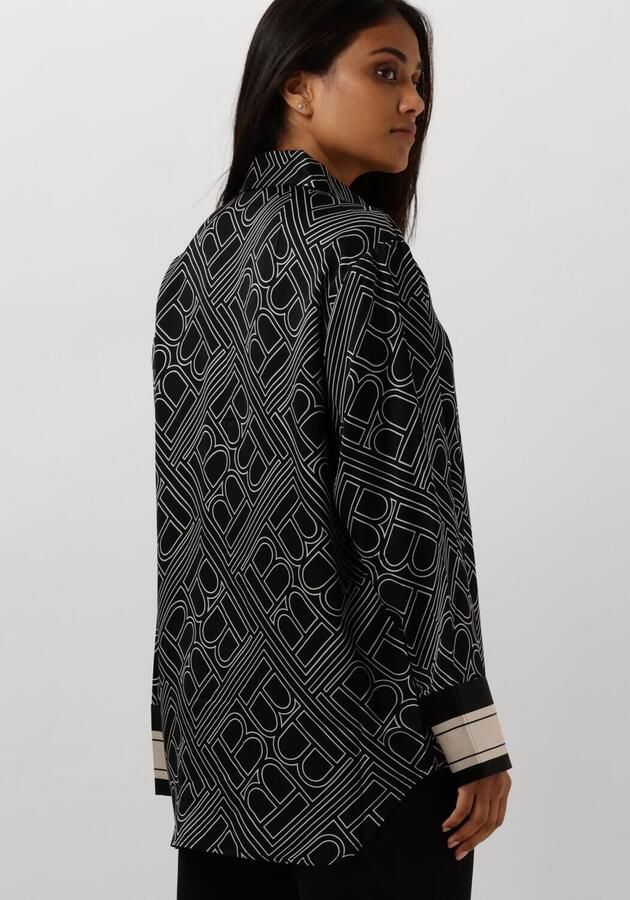 Bruuns Bazaar Overhemd Blouse met Donker Logo Print Black Dames - Foto 2