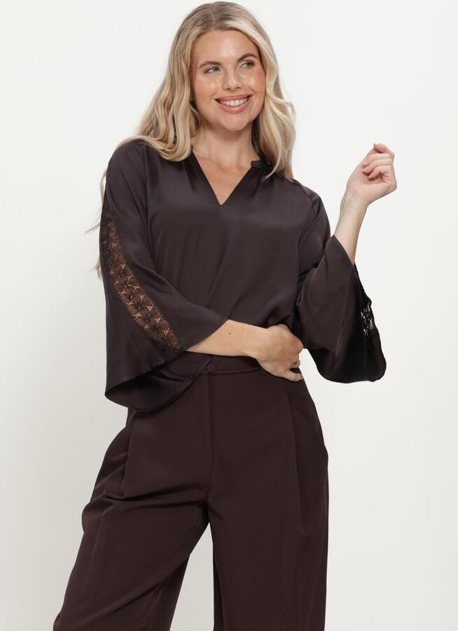 BRUUNS BAZAAR Dames Blouses Weckiabbwicki Blouse Bruin