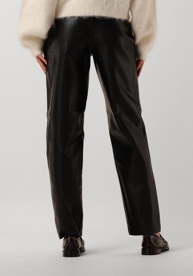 Bruuns Bazaar Crocobbdagga Vegan Leren Broek Zwart Black Dames