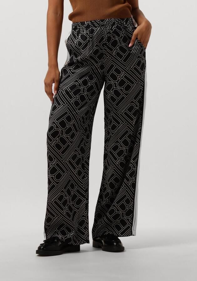 Bruuns Bazaar Wijde broek met donker logo-print Black Dames - Foto 4