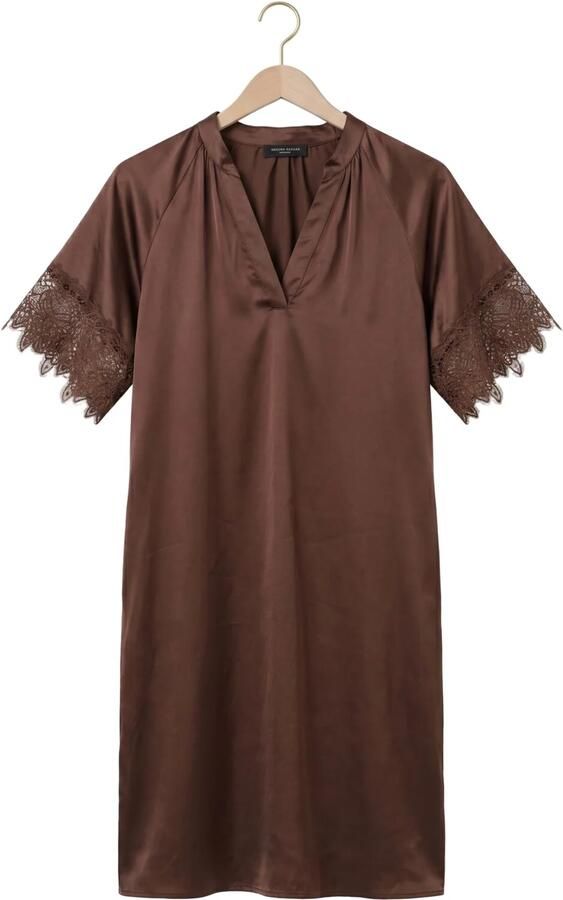 BRUUNS BAZAAR Dames Jurken Korthalsiabbwenny Dress Bruin - Foto 4
