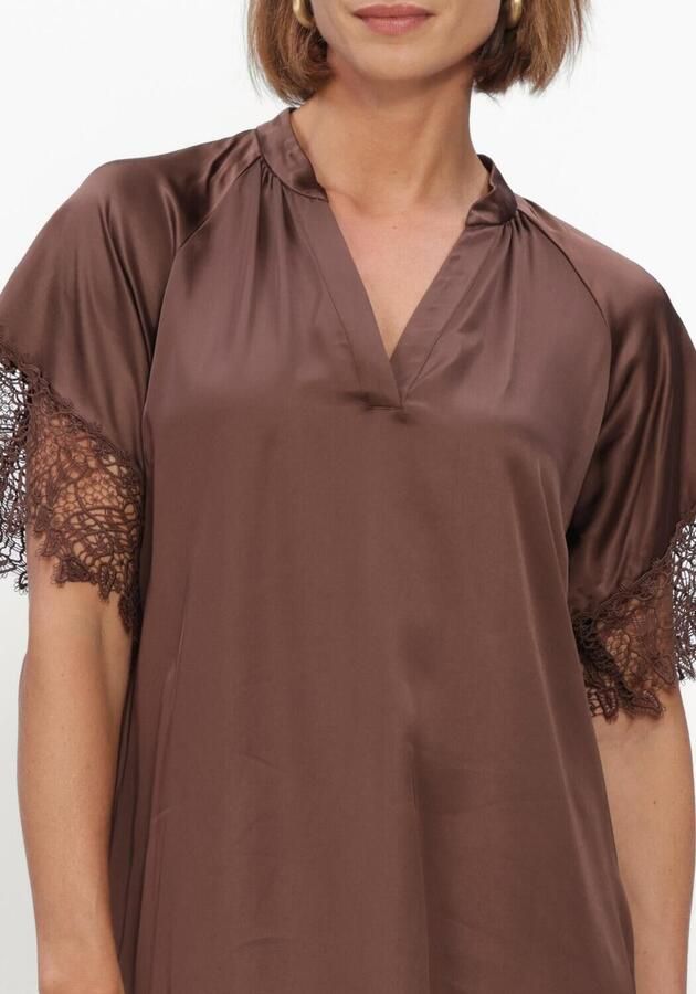 BRUUNS BAZAAR Dames Jurken Korthalsiabbwenny Dress Bruin - Foto 3