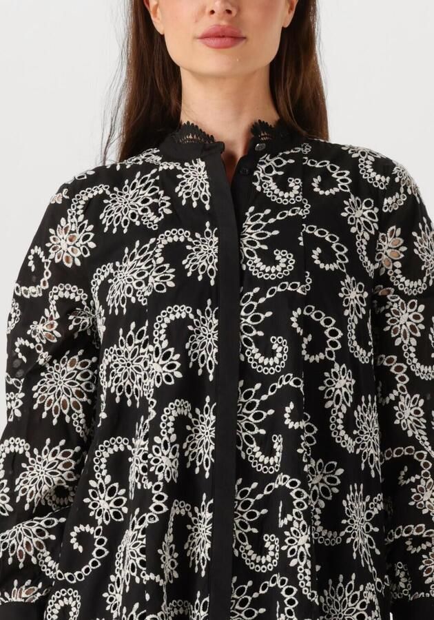 Bruuns Bazaar Elegante Zwarte Jurk met Borduurwerk Black Dames