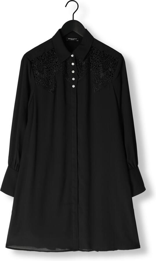 Bruuns Bazaar Zwarte shirtjurk met kantdetails Black Dames - Foto 3