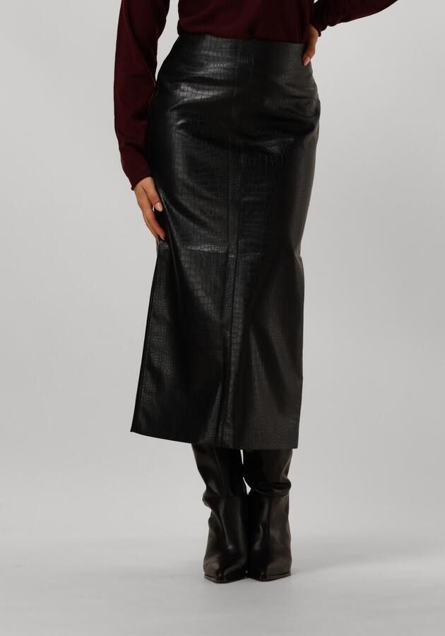 Bruuns Bazaar Gestoffeerde Crocobbtuanella Rok Black Dames - Foto 4