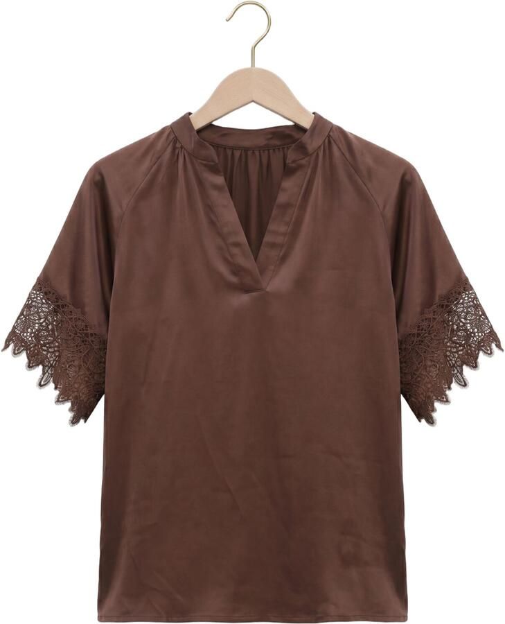 BRUUNS BAZAAR Dames Tops & T-shirts Korthalsiabbwiny Blouse Bruin - Foto 2