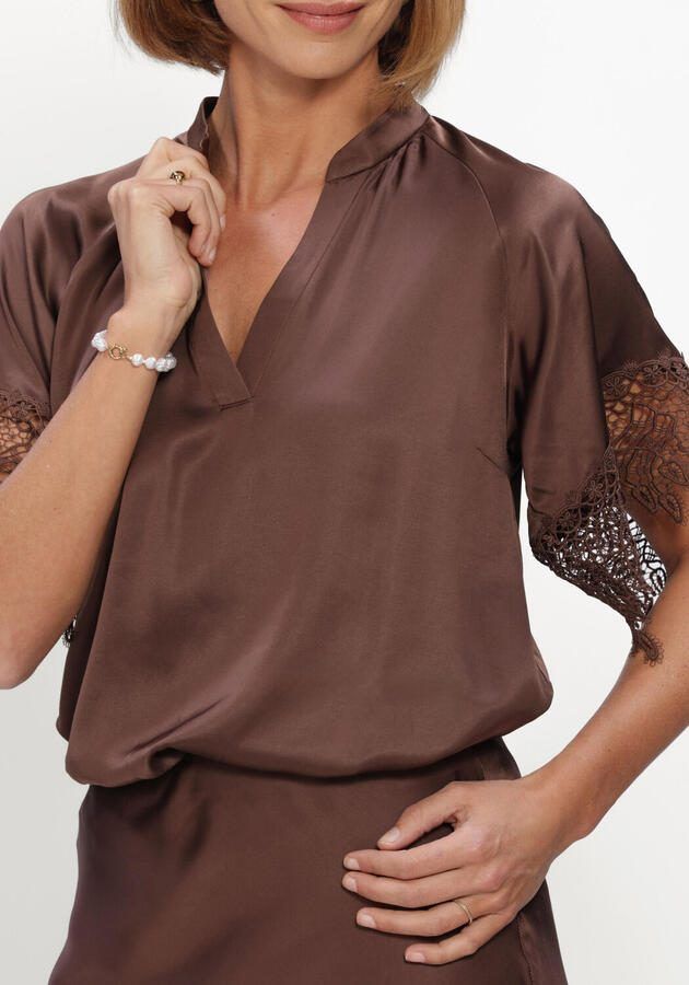 BRUUNS BAZAAR Dames Tops & T-shirts Korthalsiabbwiny Blouse Bruin - Foto 4