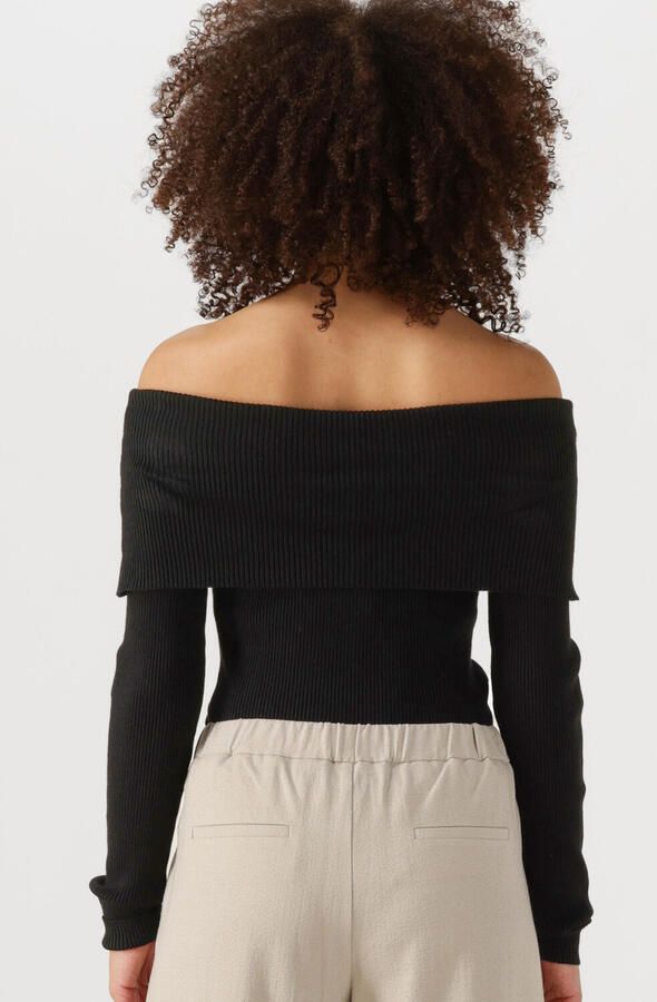 Bruuns Bazaar Vrouwelijke Off-Shoulder Gebreide Trui Zwart Black Dames - Foto 3