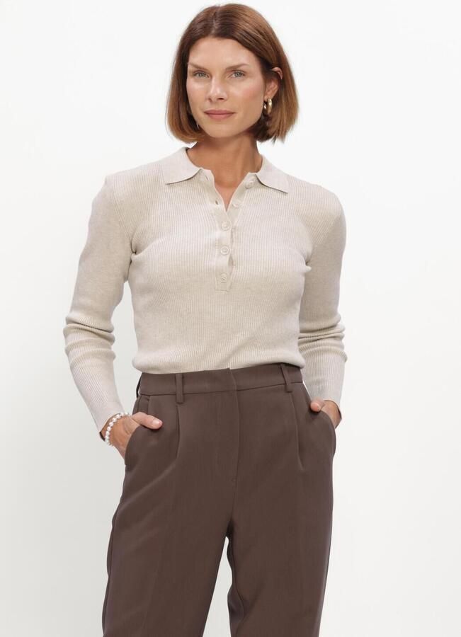 BRUUNS BAZAAR Dames Truien & Vesten Anemonebbvalea Knit Polo Beige