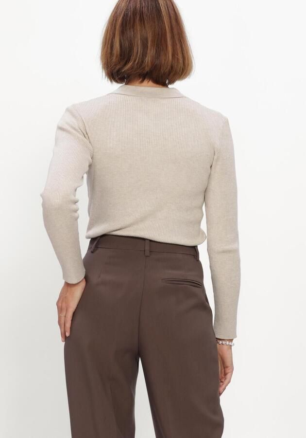 BRUUNS BAZAAR Dames Truien & Vesten Anemonebbvalea Knit Polo Beige - Foto 3