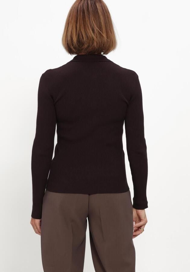 BRUUNS BAZAAR Dames Truien & Vesten Anemonebbvalea Knit Polo Bruin - Foto 2