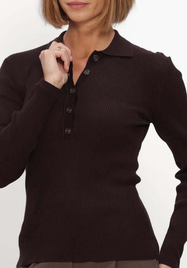 BRUUNS BAZAAR Dames Truien & Vesten Anemonebbvalea Knit Polo Bruin - Foto 3
