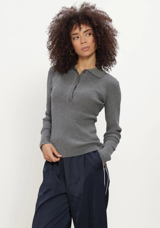 BRUUNS BAZAAR Dames Truien & Vesten Anemonebbvalea Knit Polo Grijs - Foto 2