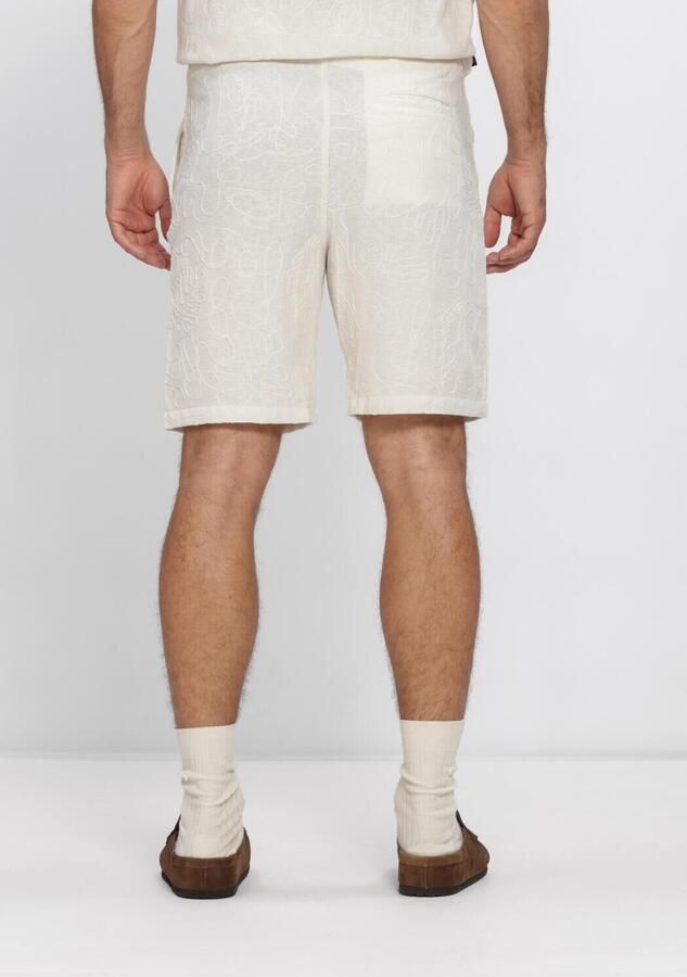 BUTCHER OF BLUE Heren Broeken Alex Embro Short Ecru - Foto 3