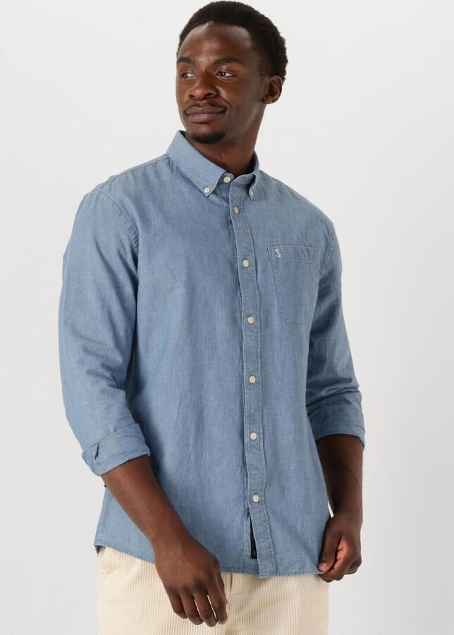 BUTCHER OF BLUE Heren Overhemden Aidan Chambray Shirt Blauw - Foto 4