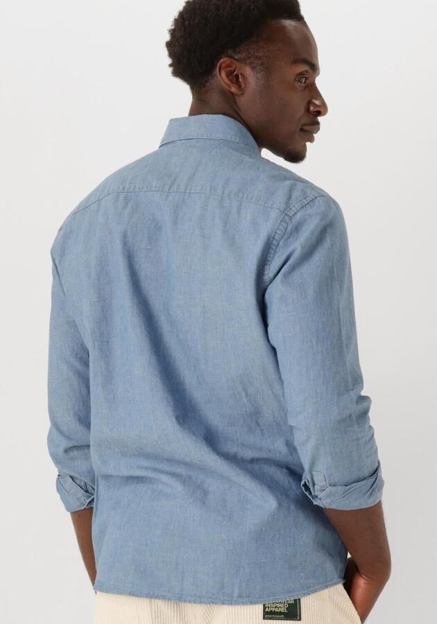 BUTCHER OF BLUE Heren Overhemden Aidan Chambray Shirt Blauw - Foto 3