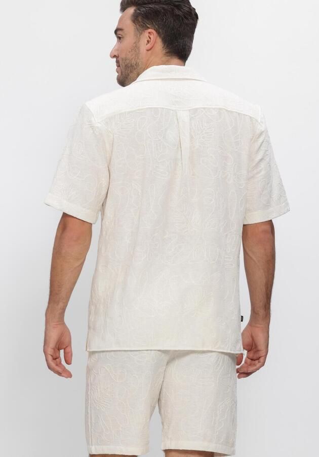 BUTCHER OF BLUE Heren Overhemden Alex Resort Embro Shirt Ss Creme - Foto 3