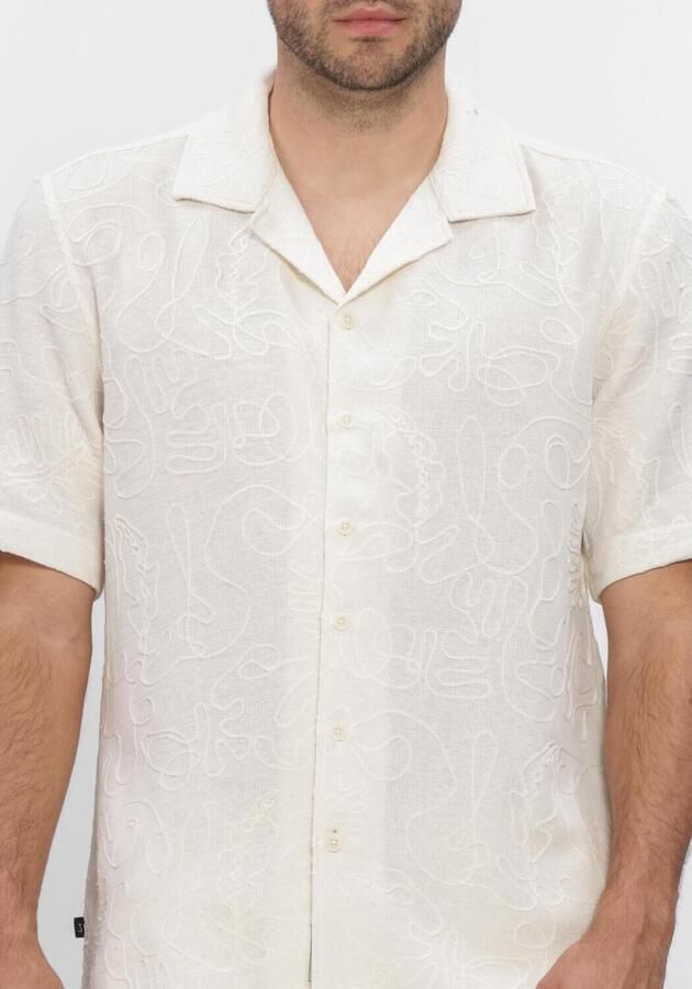 BUTCHER OF BLUE Heren Overhemden Alex Resort Embro Shirt Ss Creme - Foto 4