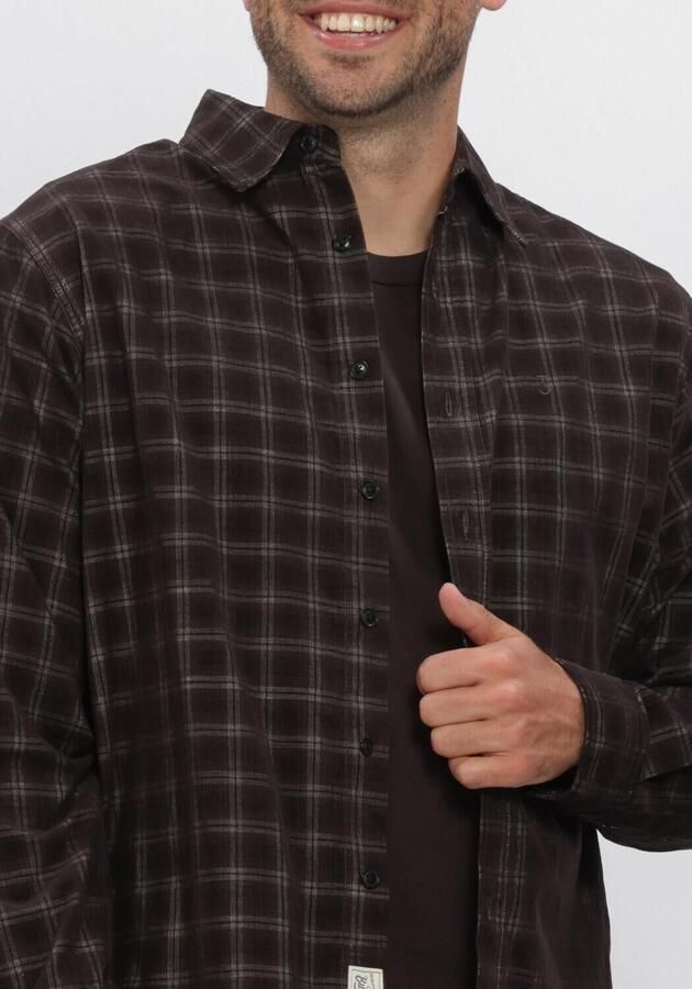 BUTCHER OF BLUE Heren Overhemden Judd Cord Small Check Shirt Bruin - Foto 4