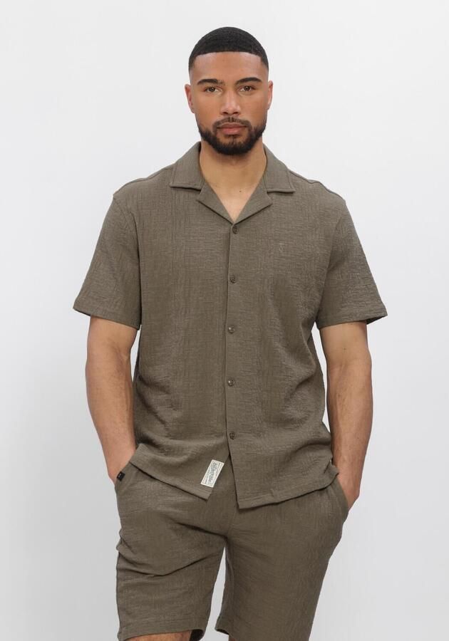 BUTCHER OF BLUE Heren Overhemden Ripley Structure Shirt Olijf