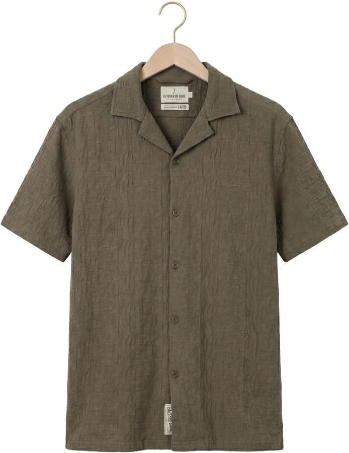 BUTCHER OF BLUE Heren Overhemden Ripley Structure Shirt Olijf - Foto 2